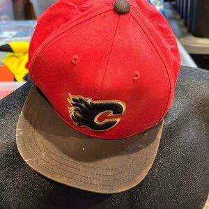 NHL Kids Red and Brown Calgary Flames Baseball Cap